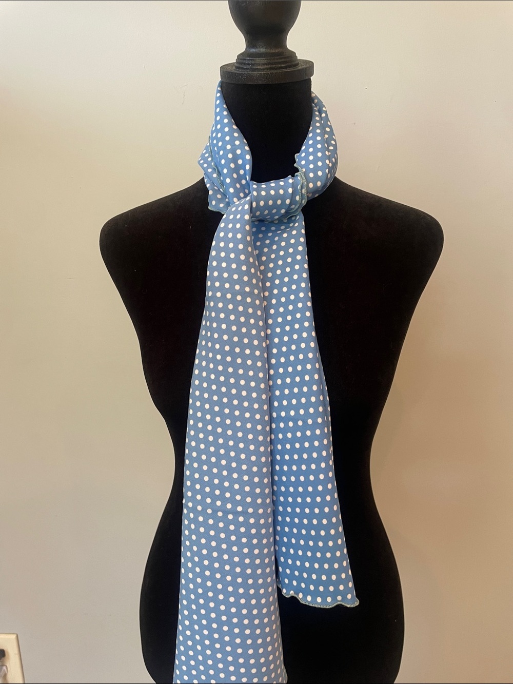 Medium  Blue Polka Dot Scarf - Women's Accessory